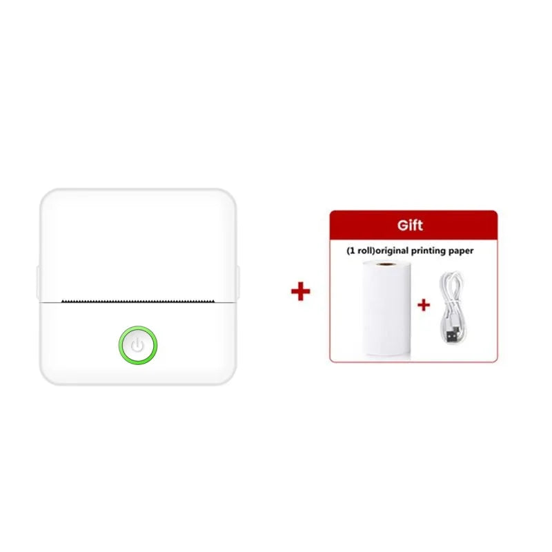 Imprimante portable mini HD X6, imprimante thermique de poche Bluetooth pour étiquettes et autocollants avec rouleaux de papier pour notes d'étudiant, impression sans encre