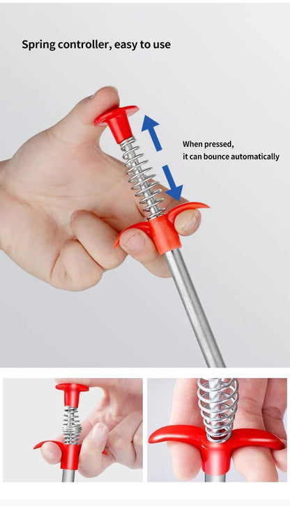 Outils de dragage de tuyaux à ressort de 60 cm, serpent de vidange, bâtons de nettoyeur de drain Dissolvant de bouchons Ménage de nettoyage pour l’outil d’évier de pliage de cuisine