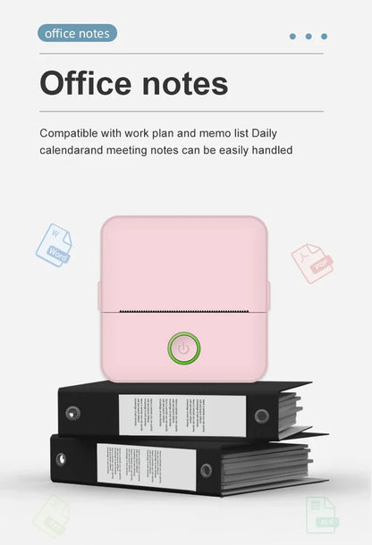 Imprimante portable mini HD X6, imprimante thermique de poche Bluetooth pour étiquettes et autocollants avec rouleaux de papier pour notes d'étudiant, impression sans encre