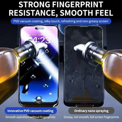 Protecteur d'écran en verre avec revêtement oléophobe, sans poussière, installation facile pour iPhone 14 11 13 12 15 Pro Max Mini XS X XR 17 16 Plus