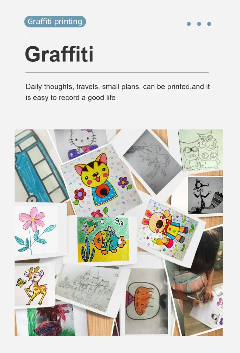 Imprimante portable mini HD X6, imprimante thermique de poche Bluetooth pour étiquettes et autocollants avec rouleaux de papier pour notes d'étudiant, impression sans encre