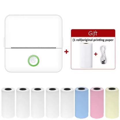 Imprimante portable mini HD X6, imprimante thermique de poche Bluetooth pour étiquettes et autocollants avec rouleaux de papier pour notes d'étudiant, impression sans encre