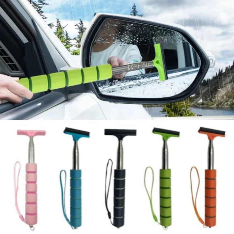 Telescopic Stainless Steel Car Rearview Mirror Wiper with Retractable