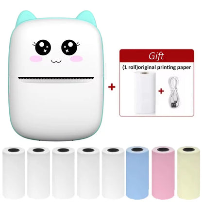 Imprimante portable mini HD X6, imprimante thermique de poche Bluetooth pour étiquettes et autocollants avec rouleaux de papier pour notes d'étudiant, impression sans encre