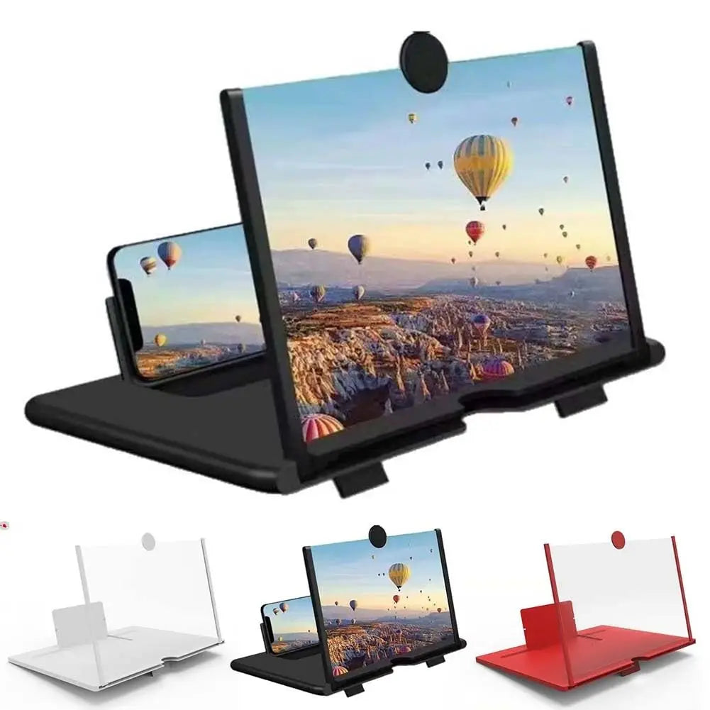 Projecteur d’amplificateur d’écran de téléphone 3D HD, support pliable pour films, vidéos, jeux, compatible avec tous les smartphones de 10 pouces