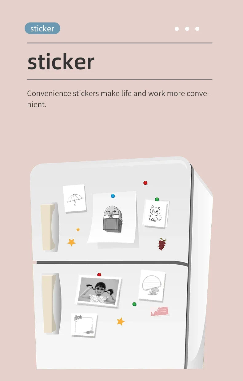 Imprimante portable mini HD X6, imprimante thermique de poche Bluetooth pour étiquettes et autocollants avec rouleaux de papier pour notes d'étudiant, impression sans encre